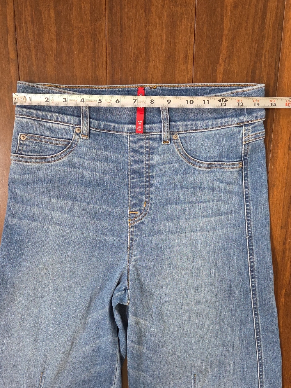SPANX SEAMED FRONT WIDE LEG DENIM JEANS VINTAGE INDIGO MEDIUM 6 / 8 - Picture 6 of 14